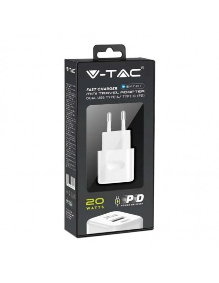 6678-Adattatore da Viaggio USB   PD QC Colore Bianco-2