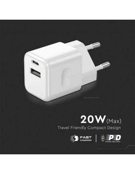 6678-Adattatore da Viaggio USB   PD QC Colore Bianco-7