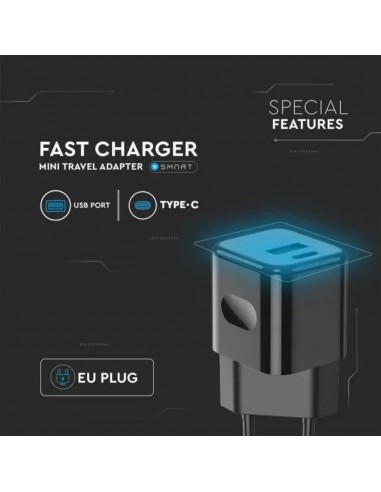 6679-Adattatore da Viaggio USB   PD QC Colore Nero-7