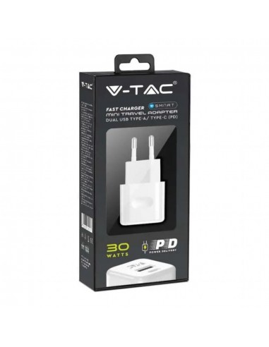 6680-Adattatore da Viaggio USB   PD QC Colore Bianco-2