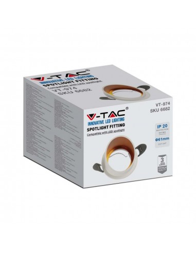 6682-Portafaretto LED da Incasso GU Corpo in Alluminio a Cilindro Colore Bianco-2