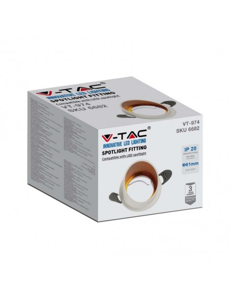 6682-Portafaretto LED da Incasso GU Corpo in Alluminio a Cilindro Colore Bianco-2