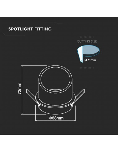 6682-Portafaretto LED da Incasso GU Corpo in Alluminio a Cilindro Colore Bianco-3