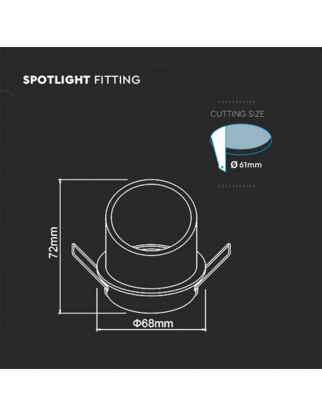 6682-Portafaretto LED da Incasso GU Corpo in Alluminio a Cilindro Colore Bianco-3