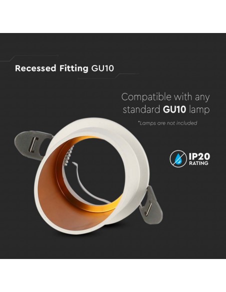 6682-Portafaretto LED da Incasso GU Corpo in Alluminio a Cilindro Colore Bianco-5