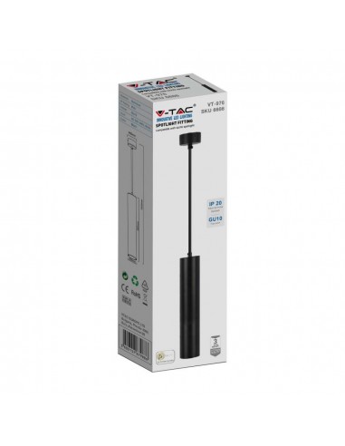 6686-Portafaretto LED a Sospensione GU Corpo in Alluminio Nero Riflettore Colore Oro DxMM-2