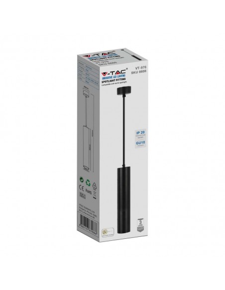 6686-Portafaretto LED a Sospensione GU Corpo in Alluminio Nero Riflettore Colore Oro DxMM-2