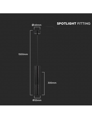 6686-Portafaretto LED a Sospensione GU Corpo in Alluminio Nero Riflettore Colore Oro DxMM-3