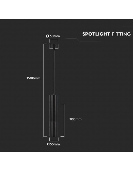 6686-Portafaretto LED a Sospensione GU Corpo in Alluminio Nero Riflettore Colore Oro DxMM-3