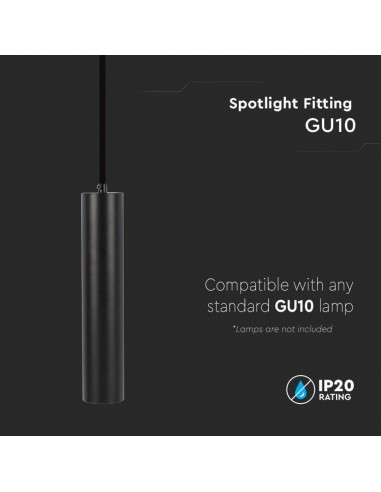 6686-Portafaretto LED a Sospensione GU Corpo in Alluminio Nero Riflettore Colore Oro DxMM-6