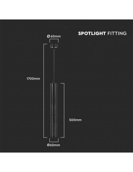 6687-Portafaretto LED a Sospensione GU Corpo in Alluminio Nero Riflettore Colore Oro DxMM-3