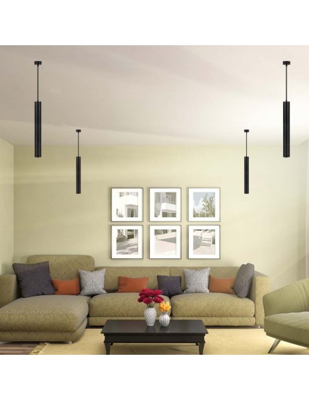 6687-Portafaretto LED a Sospensione GU Corpo in Alluminio Nero Riflettore Colore Oro DxMM-4