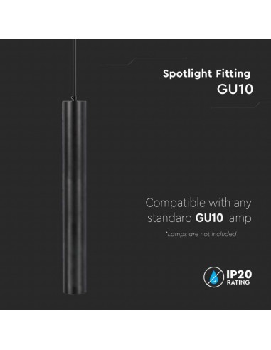 6687-Portafaretto LED a Sospensione GU Corpo in Alluminio Nero Riflettore Colore Oro DxMM-6