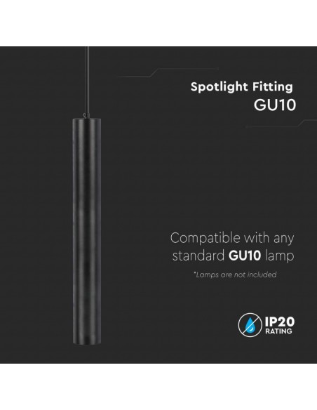 6687-Portafaretto LED a Sospensione GU Corpo in Alluminio Nero Riflettore Colore Oro DxMM-6