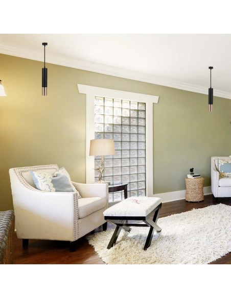 6688-Portafaretto LED a Sospensione GU Corpo in Alluminio NeroOro DxMM-5