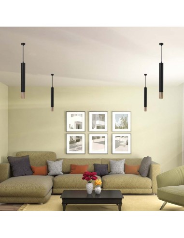 6689-Portafaretto LED a Sospensione GU Corpo in Alluminio NeroOro DxMM-4