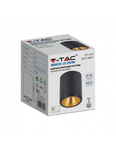 6691-Portafaretto LED Montaggio a Plafone Rotondo GU Corpo Nero in Ferro e Metallo Cromato e Riflettore Oro Rosa-2