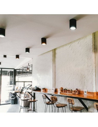 6691-Portafaretto LED Montaggio a Plafone Rotondo GU Corpo Nero in Ferro e Metallo Cromato e Riflettore Oro Rosa-4