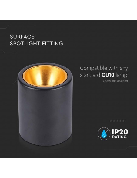 6691-Portafaretto LED Montaggio a Plafone Rotondo GU Corpo Nero in Ferro e Metallo Cromato e Riflettore Oro Rosa-5