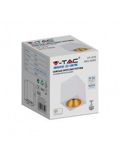 6692-Portafaretto LED Montaggio a Plafone Quadrato GU Corpo Bianco in Ferro e Metallo Cromato e Riflettore Oro Rosa-1 2