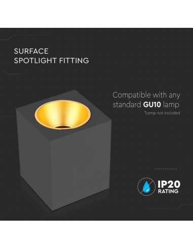 6693-Portafaretto LED Montaggio a Plafone Quadrato GU Corpo Nero in Ferro e Metallo Cromato e Riflettore Oro Rosa-5