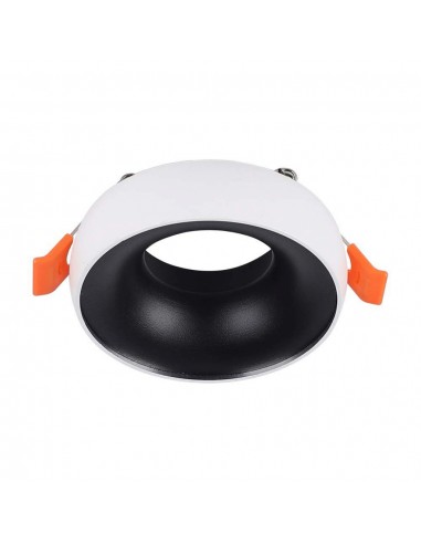 6694-Portafaretto LED da Incasso GU Rotondo Colore Bianco Riflettore Nero con Supporto Inclinato-1