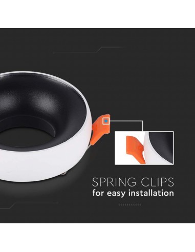 6694-Portafaretto LED da Incasso GU Rotondo Colore Bianco Riflettore Nero con Supporto Inclinato-6