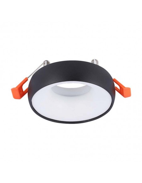 6695-Portafaretto LED da Incasso GU Rotondo Colore Nero Riflettore Bianco con Supporto Inclinato-1