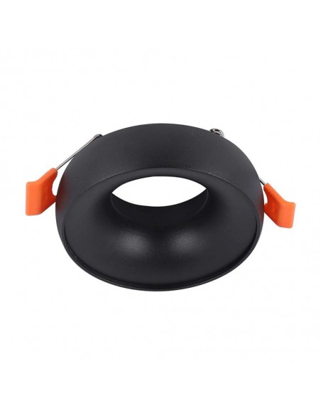 6696-Portafaretto LED da Incasso GU Rotondo Colore Nero Riflettore Nero con Supporto Inclinato-1