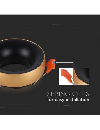6697-Portafaretto LED da Incasso GU Rotondo Colore Oro Riflettore Nero con Supporto Inclinato-6