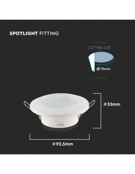 6698-Portafaretto LED da Incasso Rotondo GU Colore Bianco-3