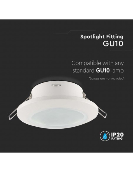 6698-Portafaretto LED da Incasso Rotondo GU Colore Bianco-5