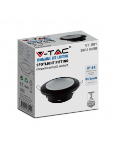 6699-Portafaretto LED da Incasso Rotondo GU Colore Nero-1 2