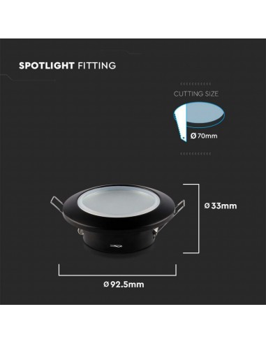 6699-Portafaretto LED da Incasso Rotondo GU Colore Nero-3