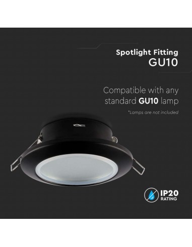6699-Portafaretto LED da Incasso Rotondo GU Colore Nero-5