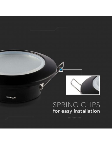 6699-Portafaretto LED da Incasso Rotondo GU Colore Nero-6