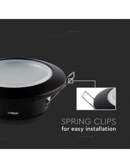 6699-Portafaretto LED da Incasso Rotondo GU Colore Nero-6