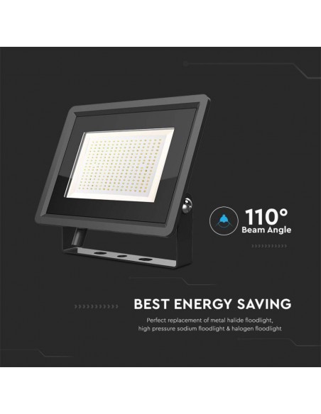 Faro LED SMD 200W F-Series con Driver IC Integrato Nero 4000K IP65