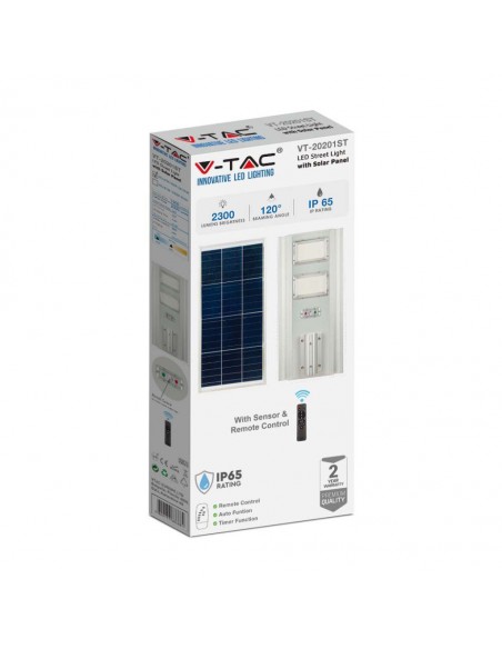 6755-Armatura Stradale LED SMD  con Pannello Solare Da  e Telecomando-2