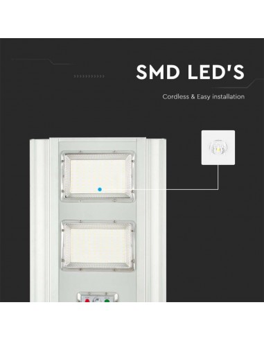 6755-Armatura Stradale LED SMD  con Pannello Solare Da  e Telecomando-6