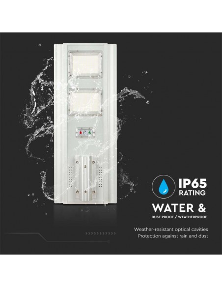 Armatura Stradale LED SMD 200W con Pannello Solare Da 30W e Telecomando, Sensore, Bianco 6400K IP65