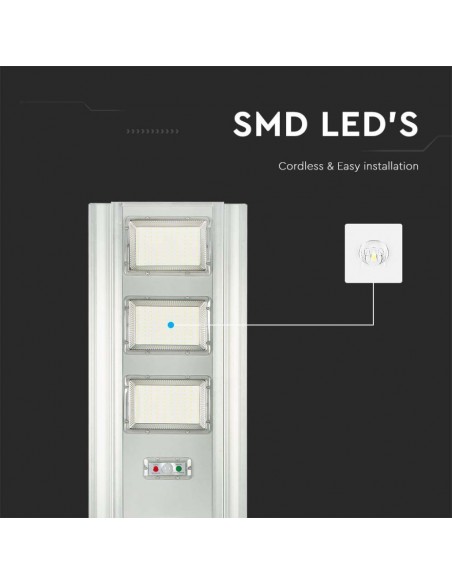 6758-Armatura Stradale LED SMD  con Pannello Solare Da  e Telecomando-6