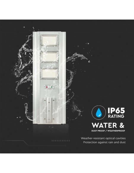 Armatura Stradale LED SMD 300W con Pannello Solare Da 40W e Telecomando, Sensore, Bianco 6400K IP65