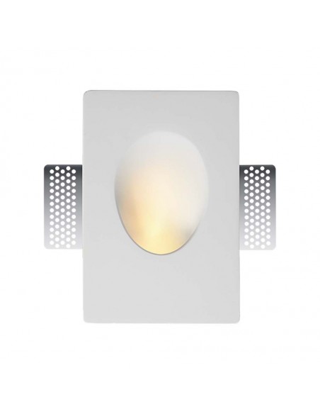 6770-Portafaretto LED da Incasso rettangolare GU in Gesso Colore Bianco-1