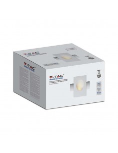 6770-Portafaretto LED da Incasso rettangolare GU in Gesso Colore Bianco-1 2