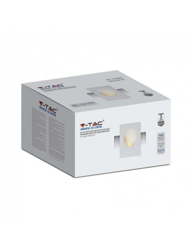 6770-Portafaretto LED da Incasso rettangolare GU in Gesso Colore Bianco-2