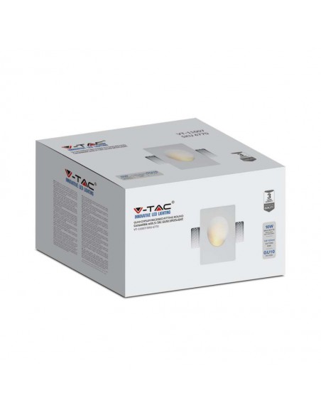 6770-Portafaretto LED da Incasso rettangolare GU in Gesso Colore Bianco-2