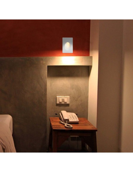 6770-Portafaretto LED da Incasso rettangolare GU in Gesso Colore Bianco-4