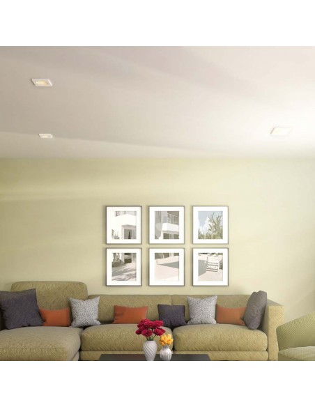 6771-Portafaretto LED da Incasso rettangolare GU in Gesso Colore Bianco-4