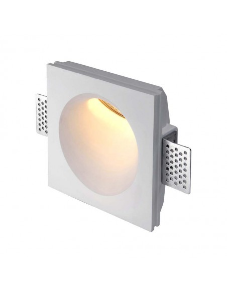 6772-Portafaretto LED da Incasso Quadrata GU in Gesso Colore Bianco-1